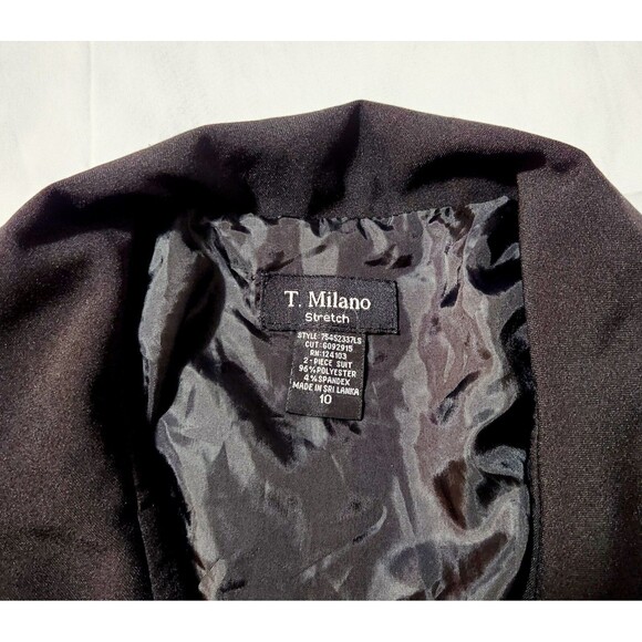 T. Milano Women’s Black Pleated Blazer/Jacket with 4 Buttons Closure - Sz 10 - Picture 4 of 6